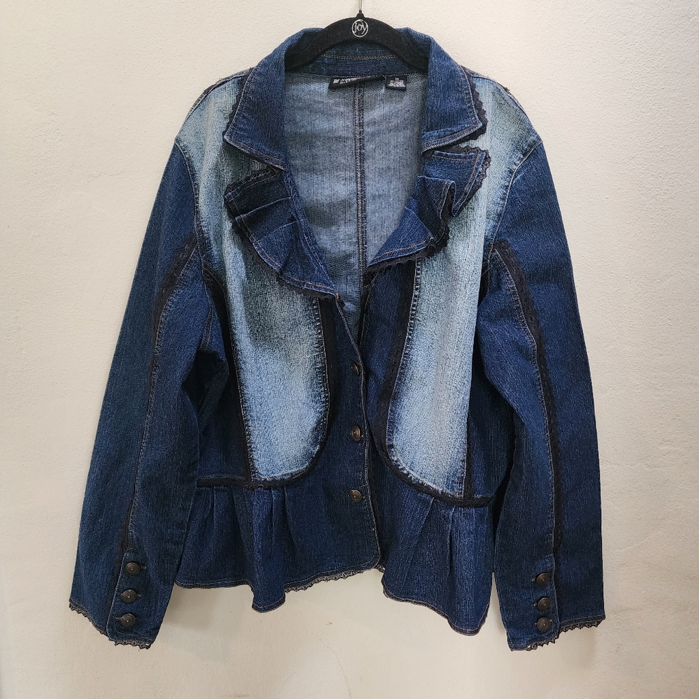 The Pyramid Collection Denim Lace Jacket